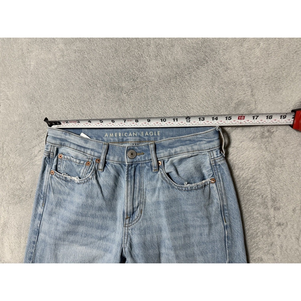 American Eagle 90's Straight Women's 4 Long Light Wash Blue Denim Jeans 28x32 - Picture 5 of 9